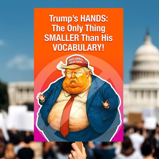 Discover Political Satire Art: Trump Protest Sign