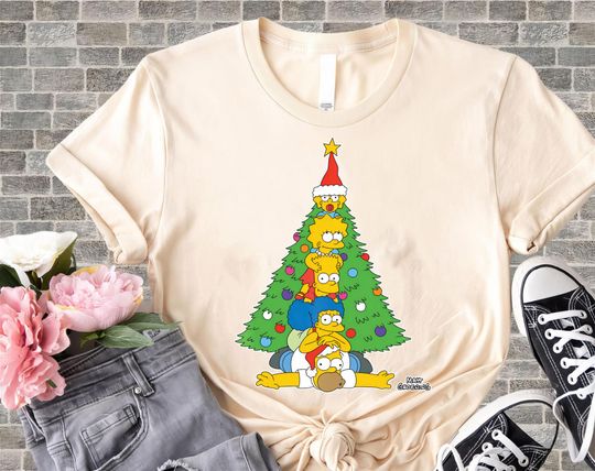 Discover The Simpsons Family Christmas Tree Holiday T-Shirt