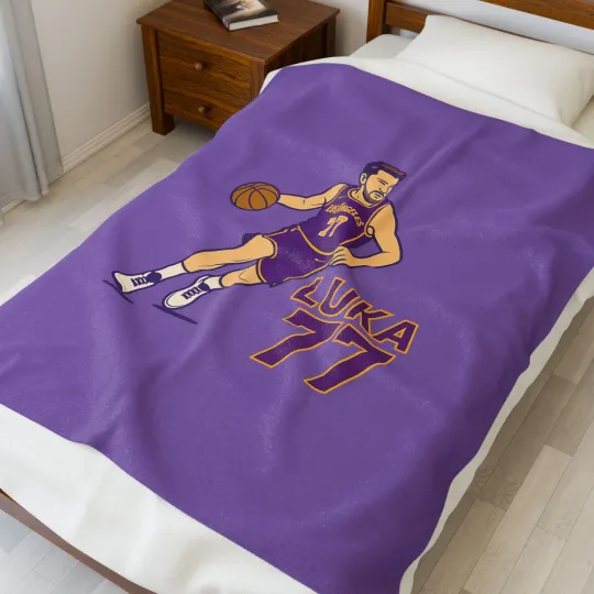 Discover Luka Doncic Los Angeles Lakers Velveteen Plush Blanket, Soft Throw, NBA