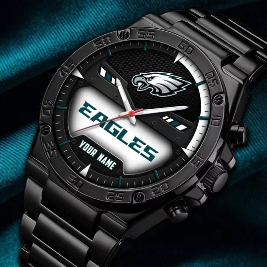 Discover Personalized Philadelphia Football Eagless Team Gentleman Stainless Steel Watch