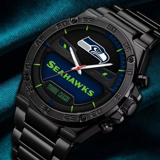 Discover Personalized Seattle Football Seahawkss Team Gentleman Stainless Steel Watch