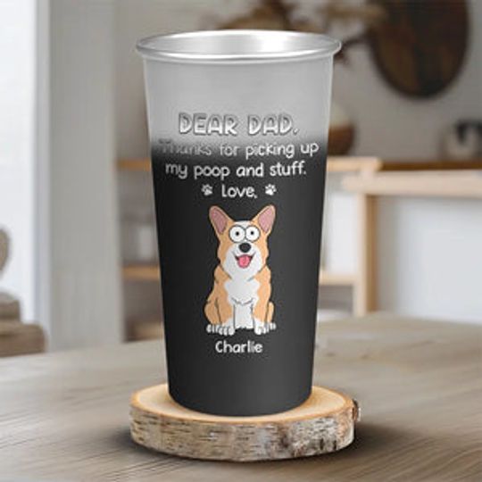 Dear Dad You Are Awesome - Dog Personalized Custom Aluminum Changing Color Cup