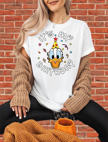 Discover Donald Duck It's My Birthday Duck Tshirt | Unisex Adult Tee | Hoodie Sweatshirt | Premium DTF Print | Kids Option | O107
