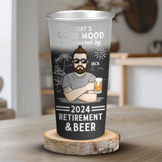 Discover Goodbye Tension And Hello Pension - Personalized Custom Aluminum Changing Color Cup - Appreciation, Retirement Gift For Coworkers, Work Friends, Colleagues