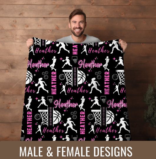 Discover Custom Basketball Blanket with Name and Number Personalized Basketball Coach Gift for Boy Team Gift Senior Basketball Gift Dorm Room Decor