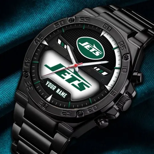 Discover Personalized New York Football Jetss Team Gentleman Stainless Steel Watch Gift