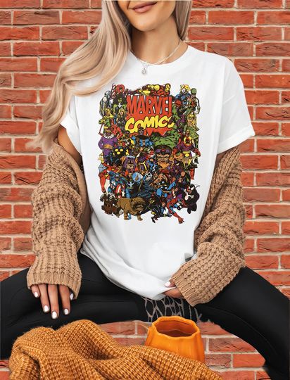 Discover Marvel Comics Heroes Group T-Shirt