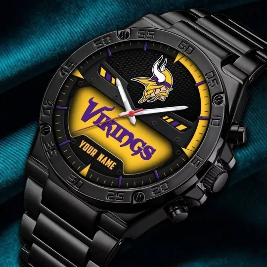 Discover Personalized Minnesota Football Vikingss Team Gentleman Stainless Steel Watch