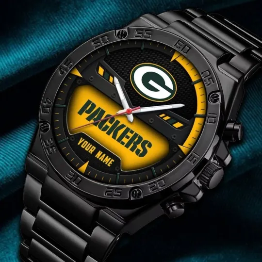 Discover Personalized Green Bay Football Packerss Team Gentleman Stainless Steel Watch