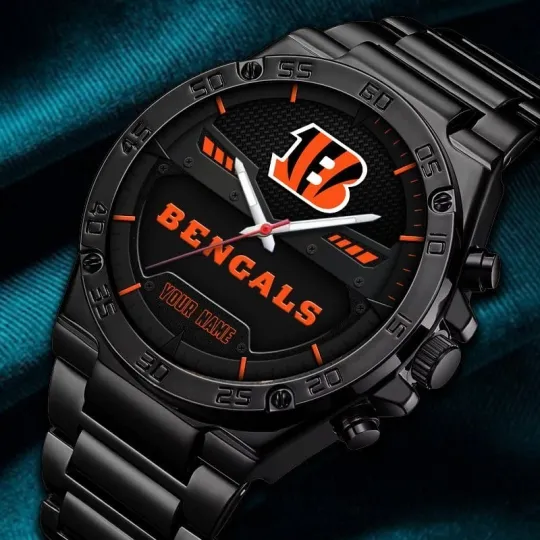 Discover Personalized Cincinnati Football Bengalss Team Gentleman Stainless Steel Watch