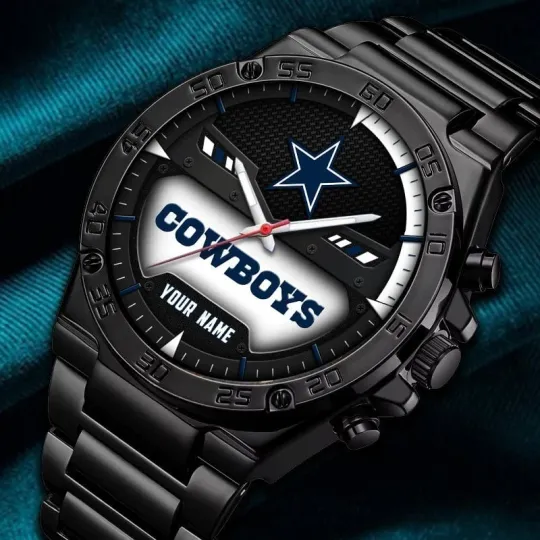 Discover Personalized Dallas Football Cowboyss Team Gentleman Stainless Steel Watch Gift