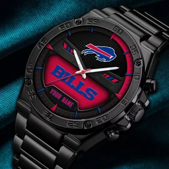 Discover Personalized Buffalo Football Billss Team Gentleman Stainless Steel Watch Gift