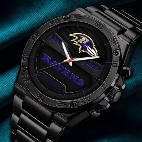 Discover Personalized Baltimore Football Ravenss Team Gentleman Stainless Steel Watch