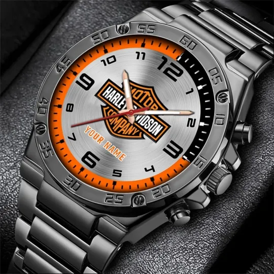 Discover Personalized Harley Motor Davidsonn Racing Gentleman Stainless Steel Watch Gift