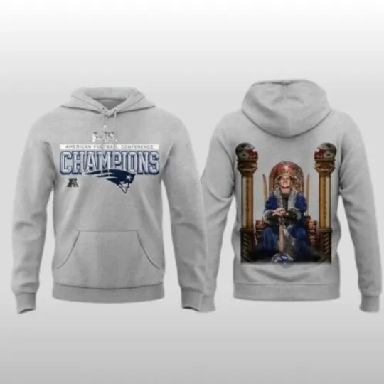 Discover Patriots AF.C Champions Return Of The King 2026 Hoodie