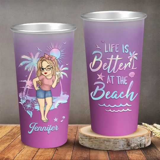 Discover The Beach Is Calling And I Must Go - Bestie Personalized Custom Aluminum Changing Color Cup
