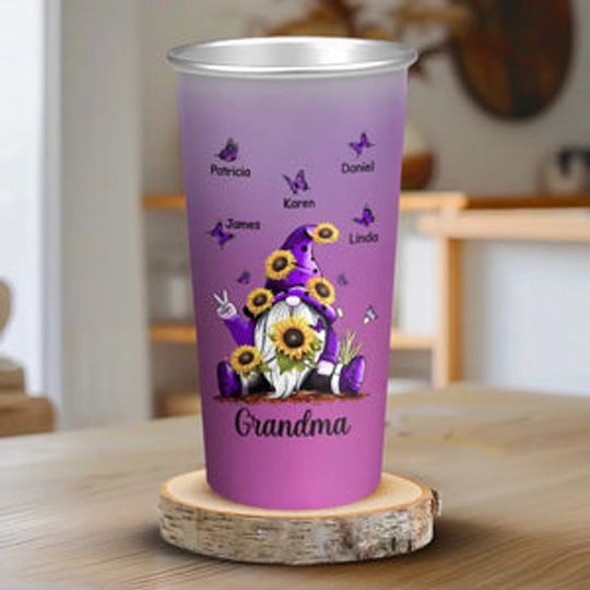 Discover Grandma's Reasons To Be Happy - Family Personalized Custom Aluminum Changing Color Cup