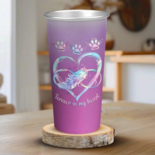 Forever In My Heart - Memorial Personalized Custom Aluminum Changing Color Cup