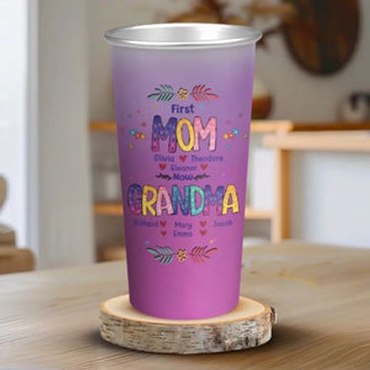 First Momma, Now Mawmaw - Family Personalized Custom Aluminum Changing Color Cup