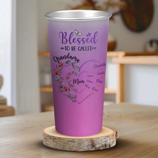 Blessed To Be Called Grandma - Family Personalized Custom Aluminum Changing Color Cup