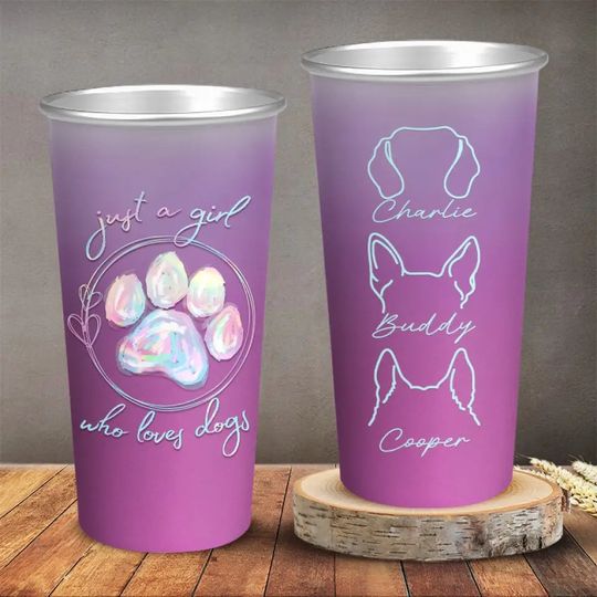 Just A Girl Who Loves Pets - Dog & Cat Personalized Custom Aluminum Changing Color Cup