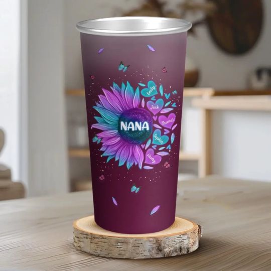Discover A Happy Family Is But An Earlier Heaven - Family Personalized Custom Aluminum Changing Color Cup - Gift For Mom, Grandma