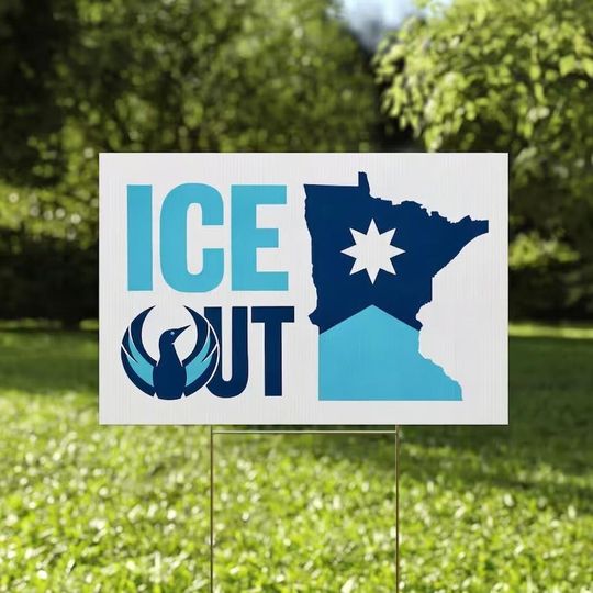 Discover ICE Out Minnesota Yard Sign, Anti ICE Protest Lawn Sign, Political Activist Outdoor Sign, Double Sided Democracy Yard Decor