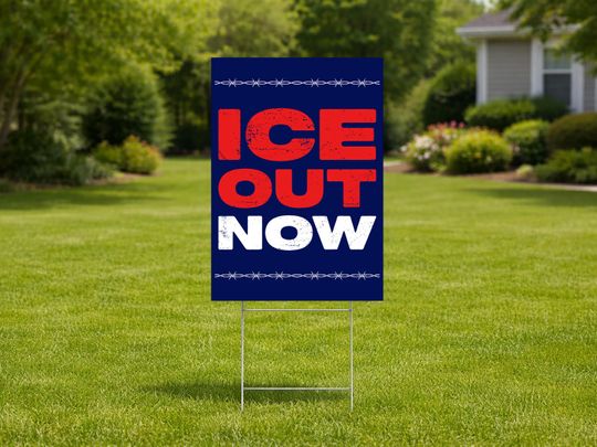 Discover ICE OUT NOW Yard Sign, Protest Lawn Sign with Ice out now Text, Immigration Rights Activism Outdoor Sign