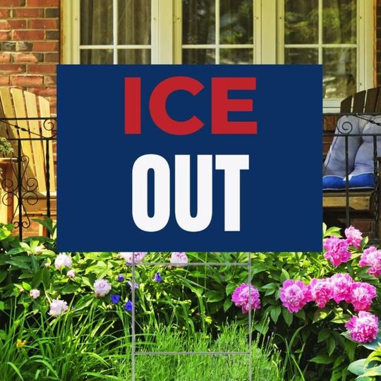 Discover ICE OUT Yard Sign, Keep the Immigrants, Anti-Trump, Resist Fascism Yard Sign with Metal H-Stake
