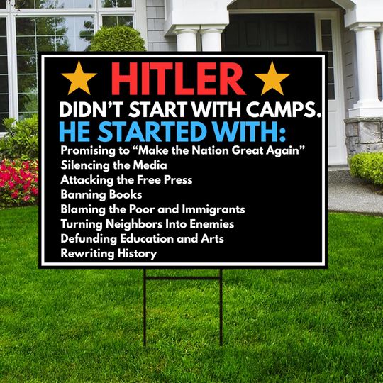 Discover Warning Political Yard Sign for Human Rights - Anti Authoritarian Resistance Lawn Decor and Social Justice Message