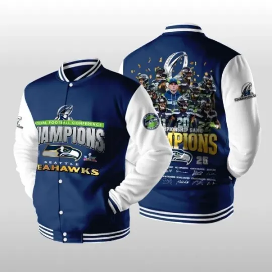Seahawkss N.F.C National Football Conference Champions Game Jacket