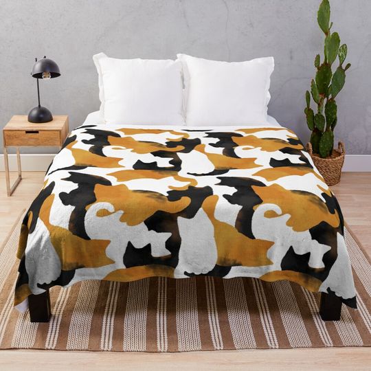 Calico Cat Camo  Throw Blanket
