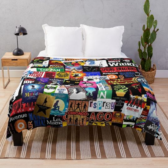 Discover Musicals Collage II Original Throw Blanket