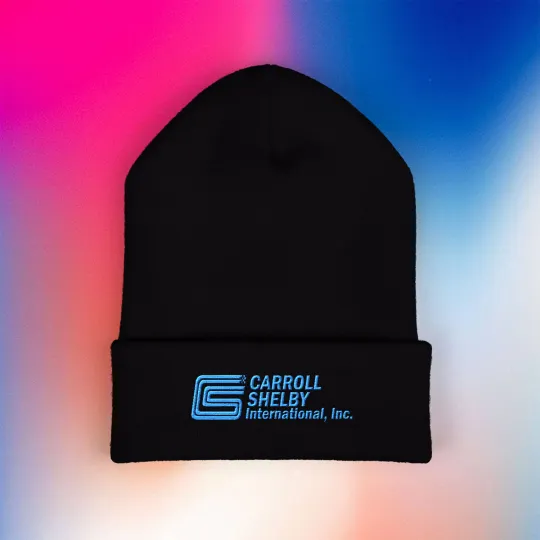 Discover Carroll Shelby CS Adult Winter Black Classic Beanie Hat