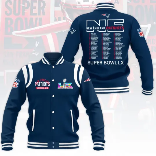 Discover Patriots 2025 AFC Champions Varsity Jacket