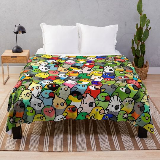 Discover Everybirdy Pattern 2023 Throw Blanket