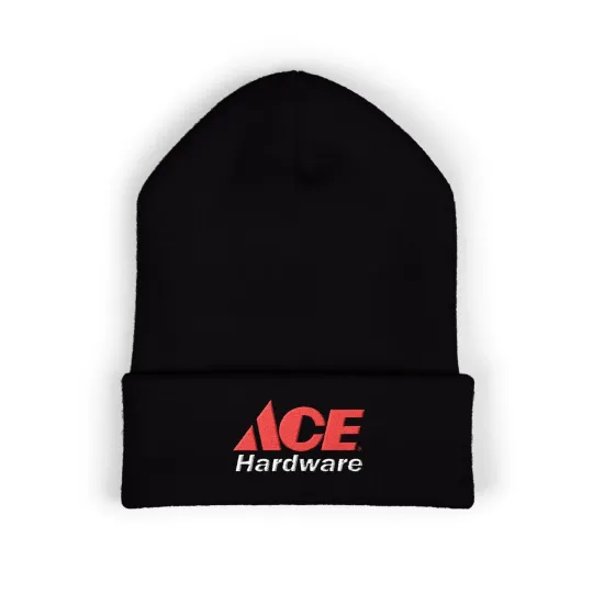 ACE Hardware Adult Winter Black Printed Knit Beanie