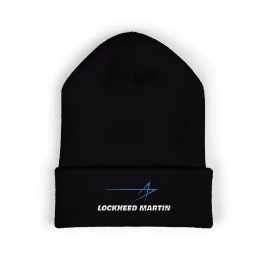 Discover Lockheed Martin Military Aircraft Company Adult Winter Black Knit Beanie