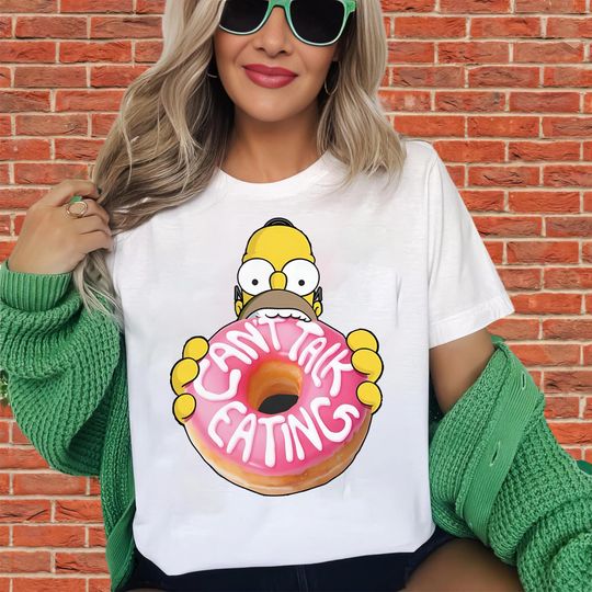 The Simpsons Homer Can't Talk Eating T-Shirt