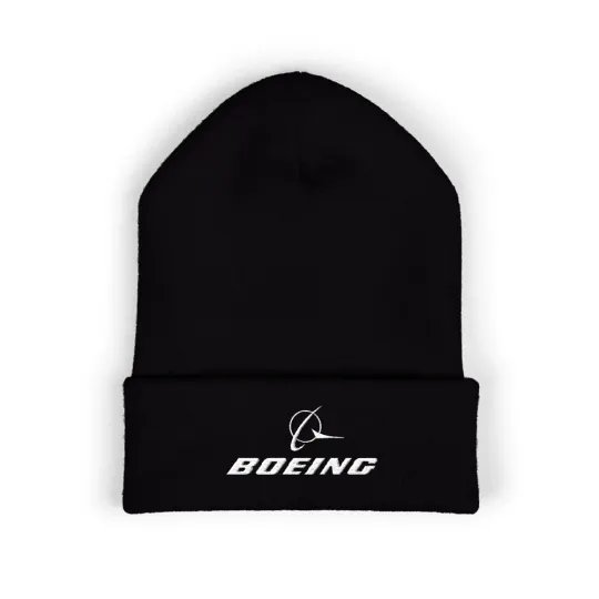 Boeing American Aircraft Airways Adult Winter Black Knit Beanie