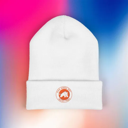 bl panther porty Adult Winter White Classic Beanie Hat