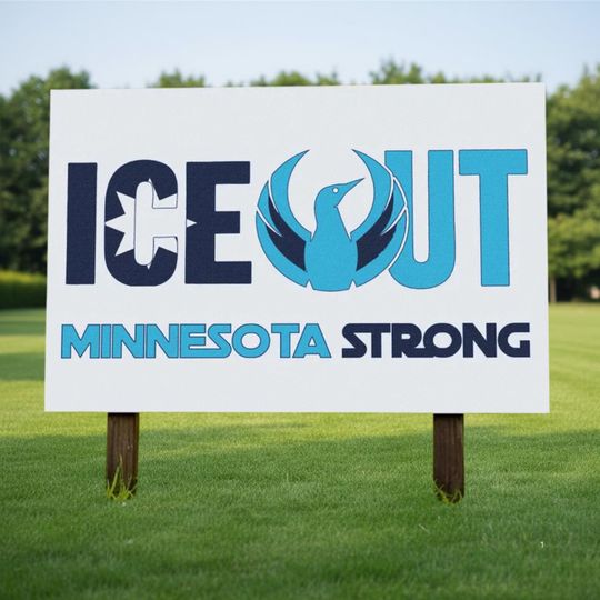 Discover Ice Out Minnesota Strong Yard Sign, MN State Loon Outdoor Decor, Minnesota Spring Celebration Sign, North Star Pride Lawn Decoration