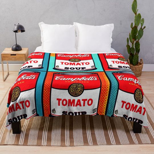 Discover Campbell's Tomato Soup Pop Art Throw Blanket