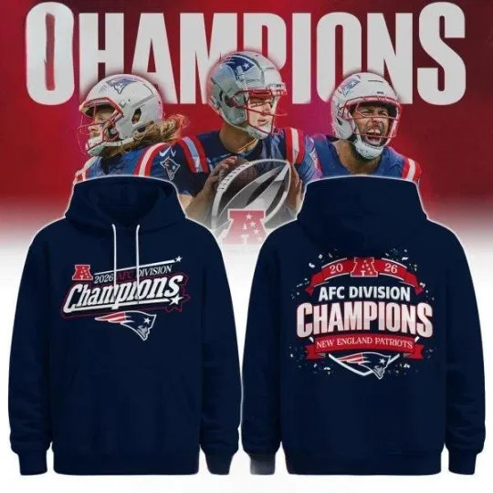 Discover Patriots 2026 A.FC Division Champions Blue Hoodie
