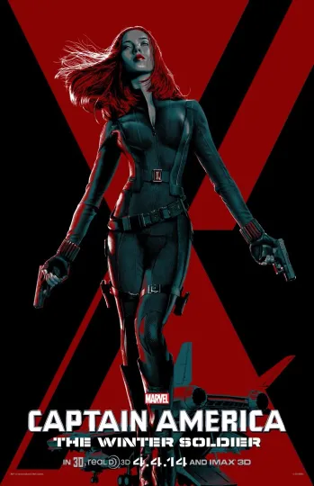 Captain America The Winter Soldier Poster - Black Widow Vertical Matte Poster