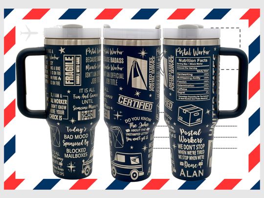 Discover Personalized Postal Worker 40oz Tumbler / Laser Engraved Postal Service Postal Service Cup Mug / Mailman Mail Carrier