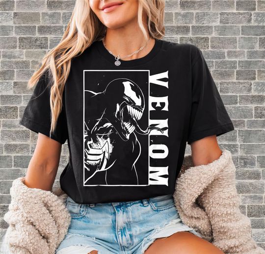 Discover Marvel Venom Side View Tongue Out Graphic Tshirt | Unisex Adult Tee | Hoodie Sweatshirt | Premium DTF Print | Kids Option | O229