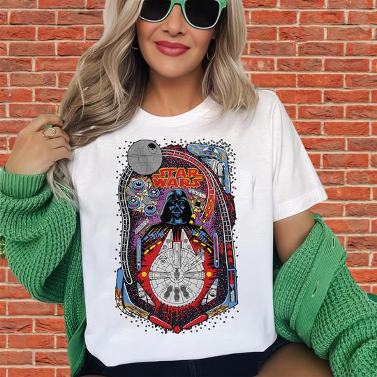 Discover Star Wars Darth Vader Death Star Pinball Tshirt | Unisex Adult Tee | Hoodie Sweatshirt | Premium DTF Print | Kids Option | O236