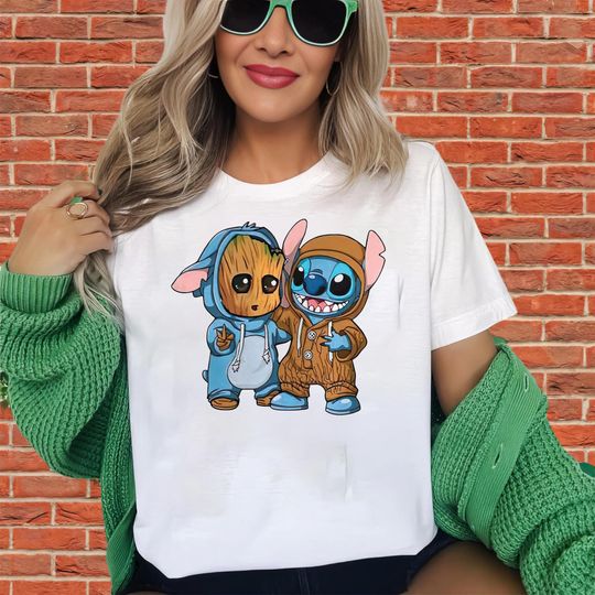 Discover Disney Groot and Stitch Friends Lilo and Stitch T-Shirt
