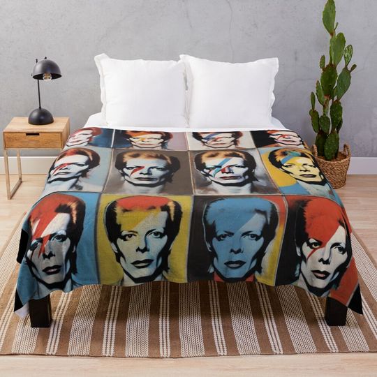 Discover Warhol Bowie Throw Blanket